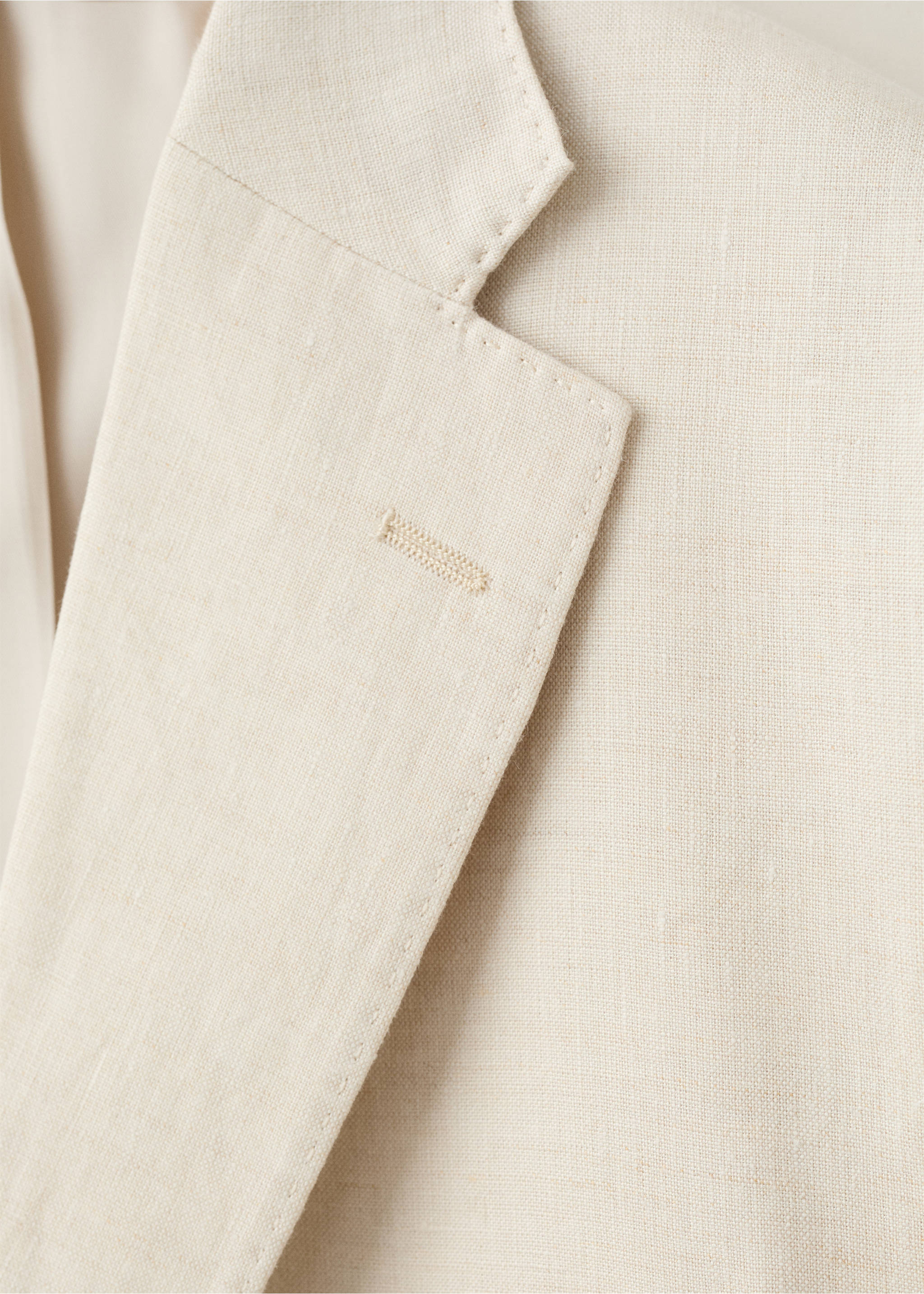 Костюмный пиджак Amalfi slim fit 100% лен - Деталь изделия 8, Экрю. Ref: 37081389-00.