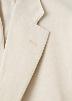 Amalfi 100% linen slim-fit suit jacket — Ecru 11