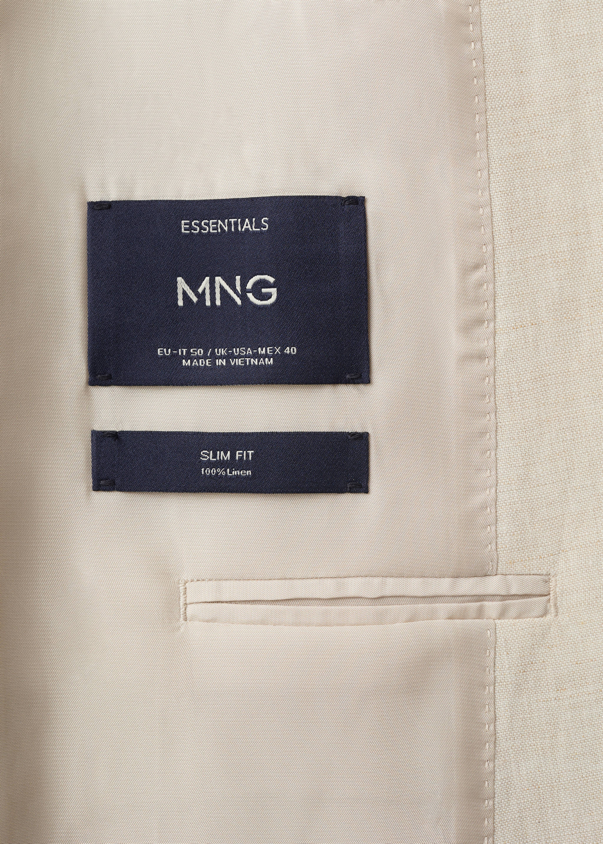 Amalfi 100% linen slim-fit suit jacket - Details of the article 0