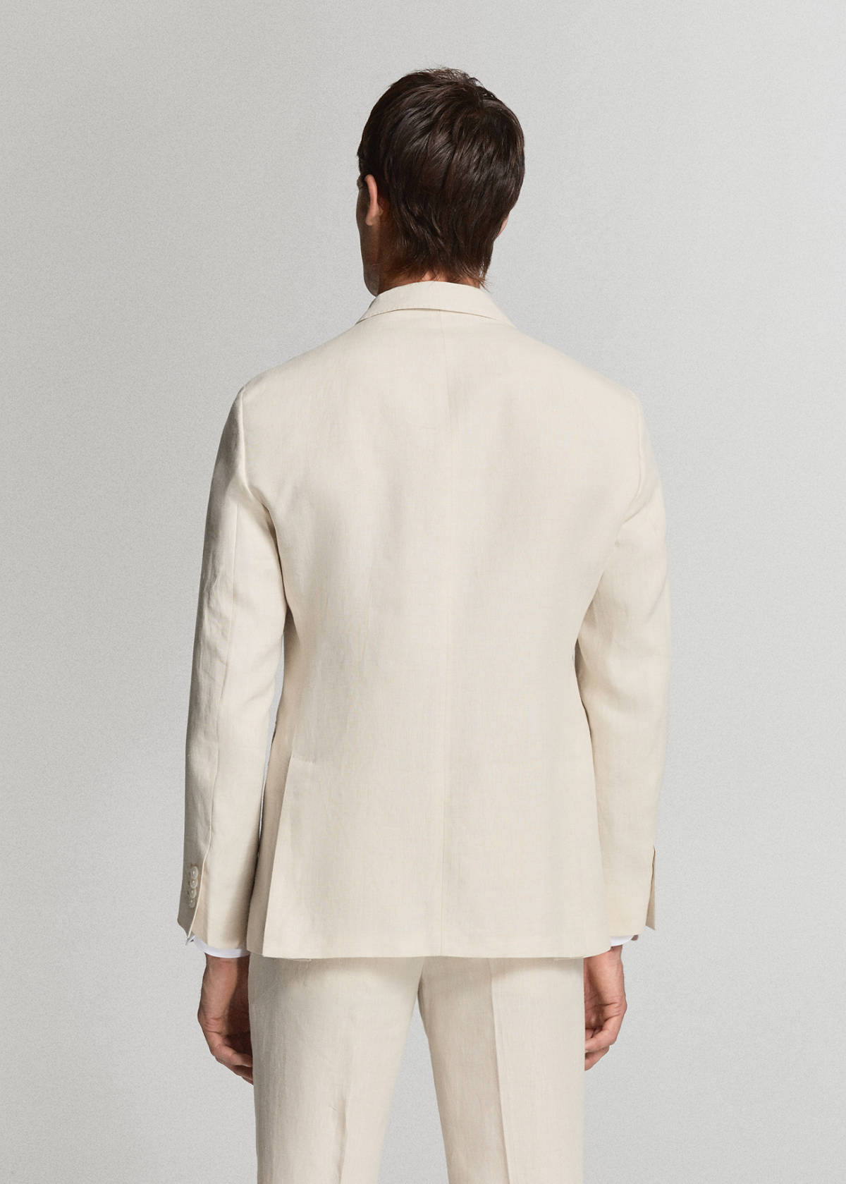 Amalfi 100% linen slim-fit suit jacket — Ecru