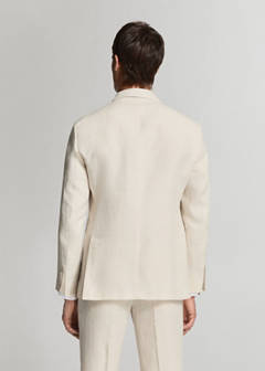 Amalfi 100% linen slim-fit suit jacket — Ecru 15