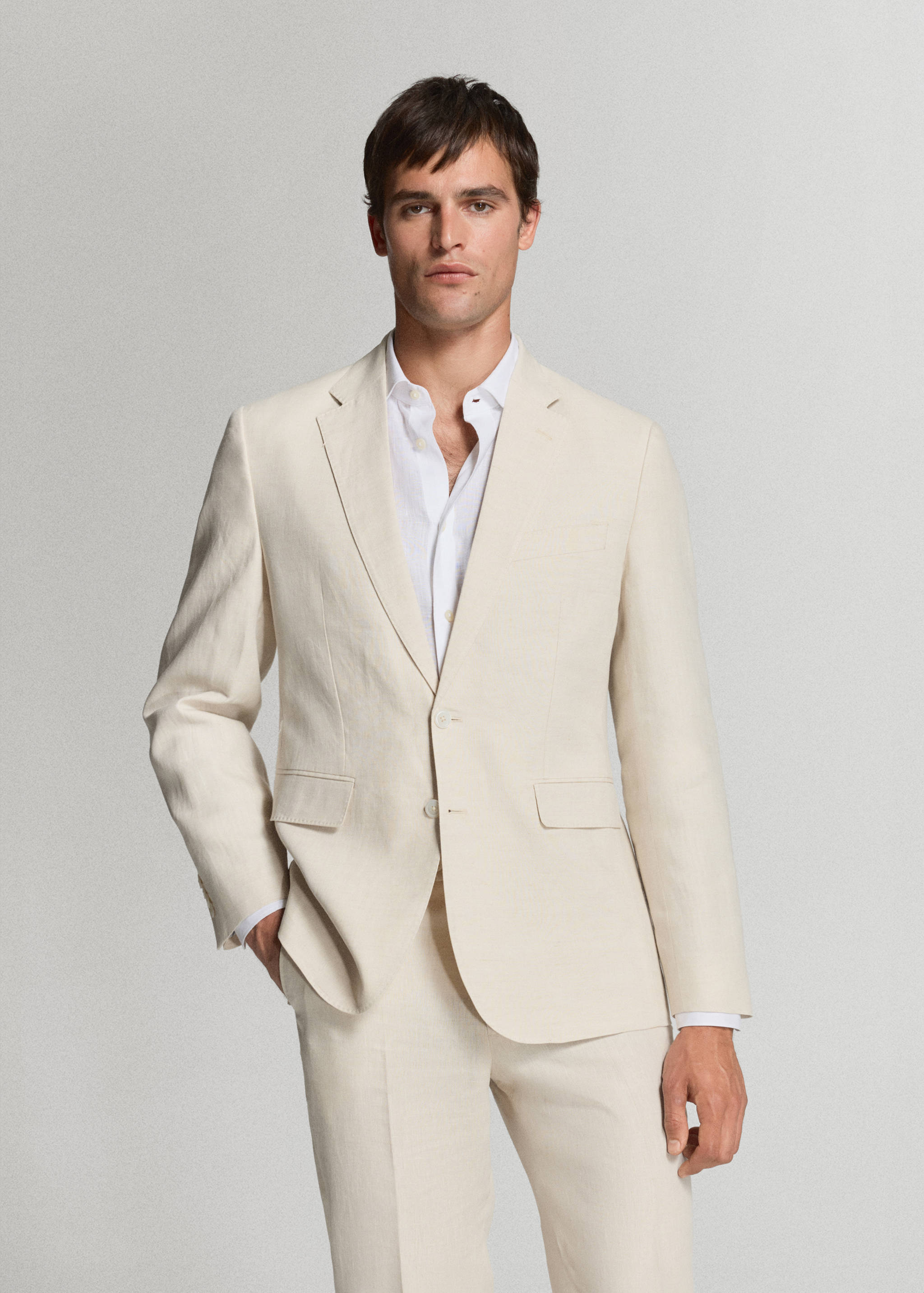 Veste costume Amalfi 100 % lin slim-fit - Plan moyen