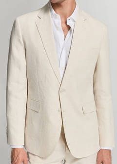 Amalfi 100% linen slim-fit suit jacket — Ecru 21