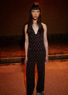 Straight-leg trousers with sequins — Chocolate 2