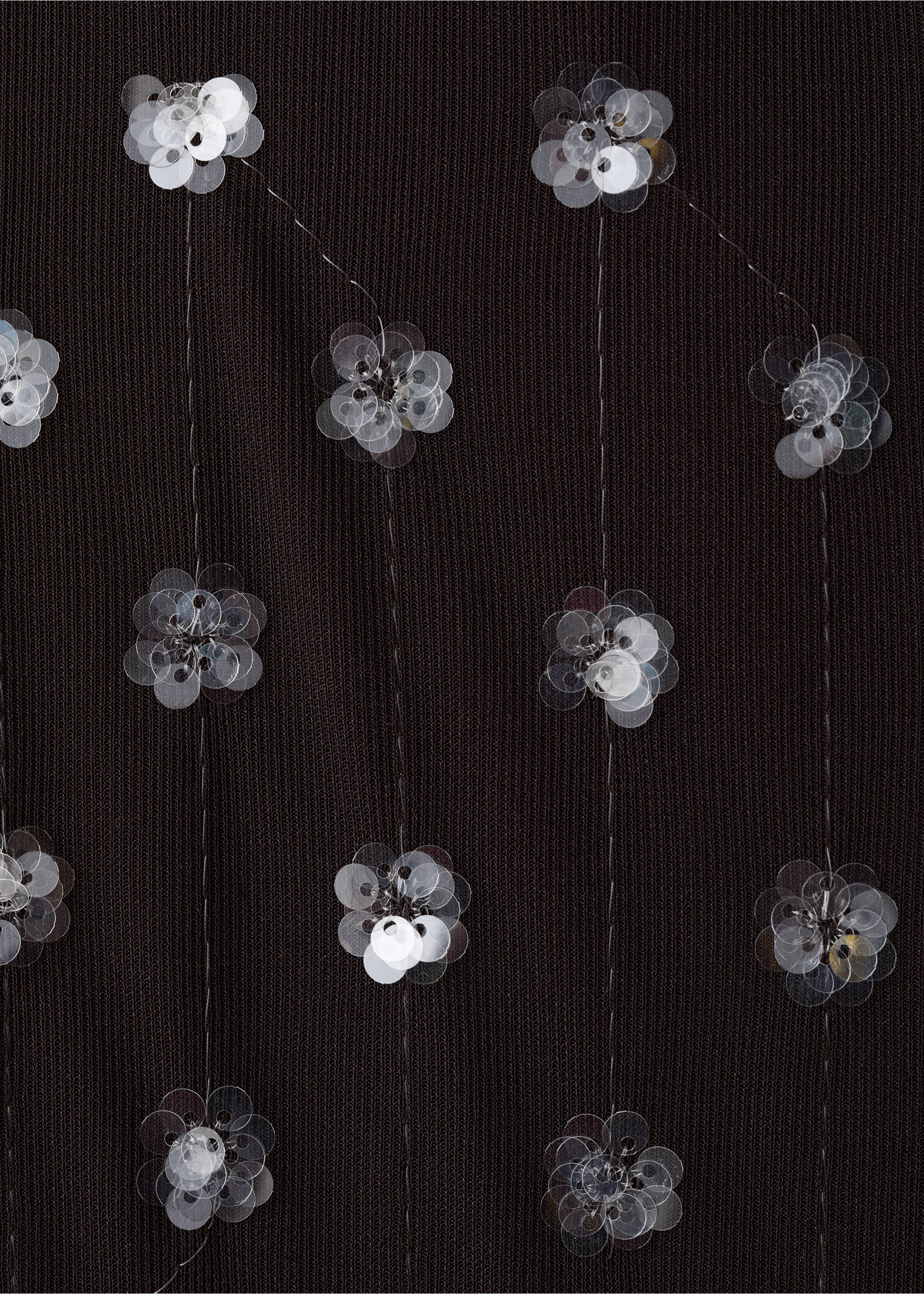 Straight-leg trousers with sequins - Details of the article 8, Chocolate. Ref: 37081392-00.