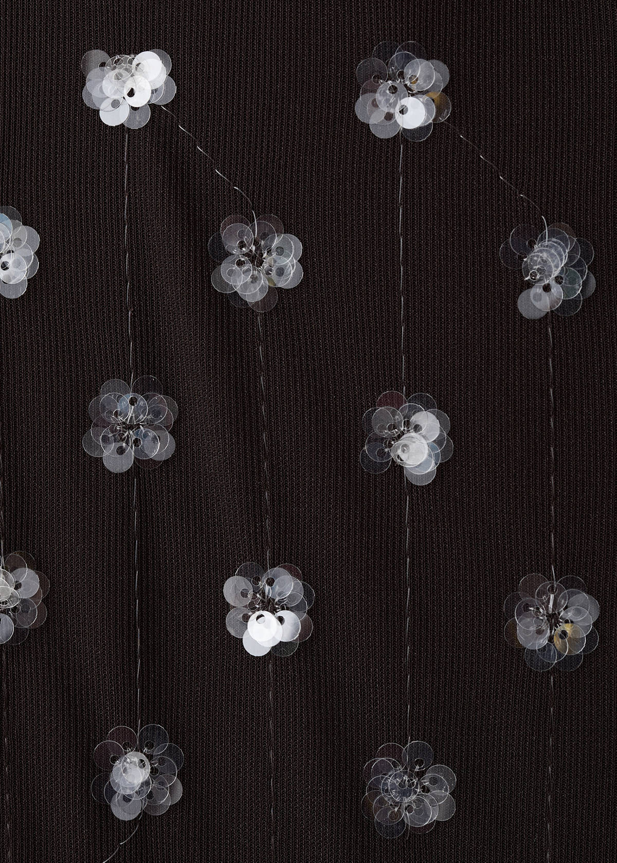 Straight-leg trousers with sequins — Chocolate