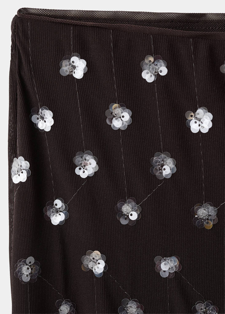 Straight-leg trousers with sequins — Chocolate