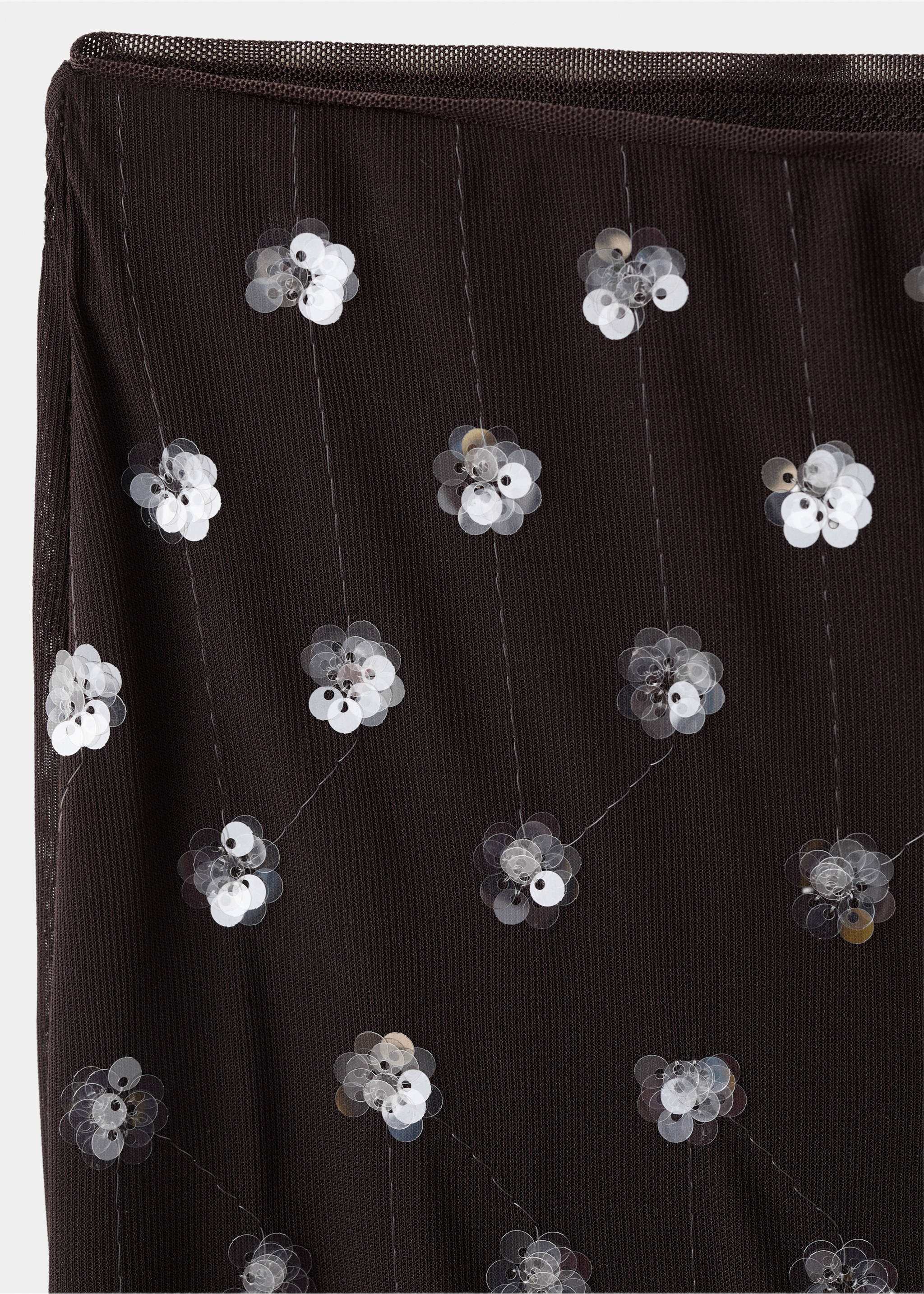 Straight-leg trousers with sequins - Details of the article 0, Chocolate. Ref: 37081392-00.