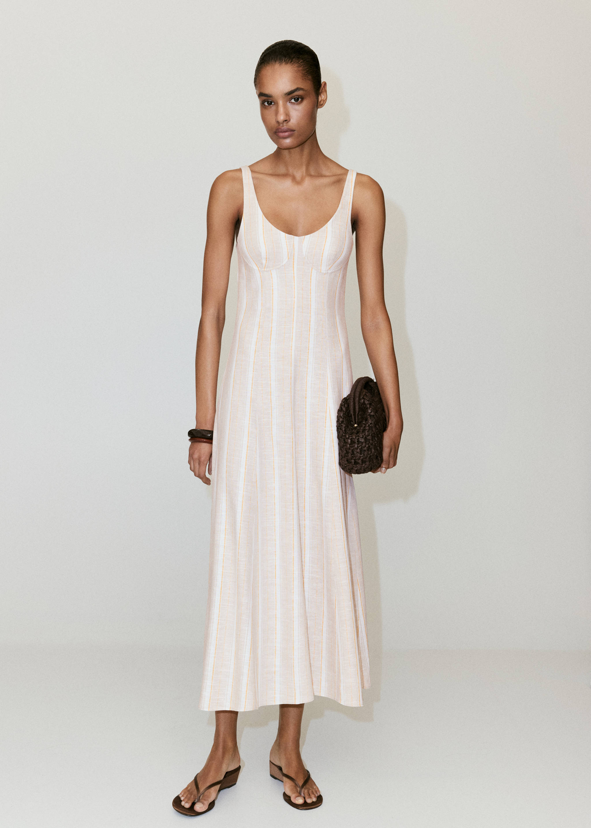 Striped linen dress - General plane