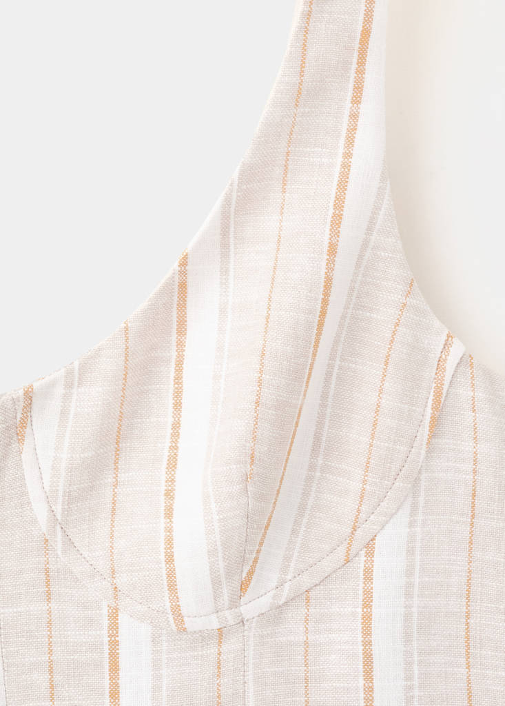 Linen dress with combined stripes — Light/Pastel Grey