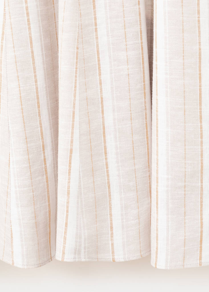 Linen dress with combined stripes — Light/Pastel Grey