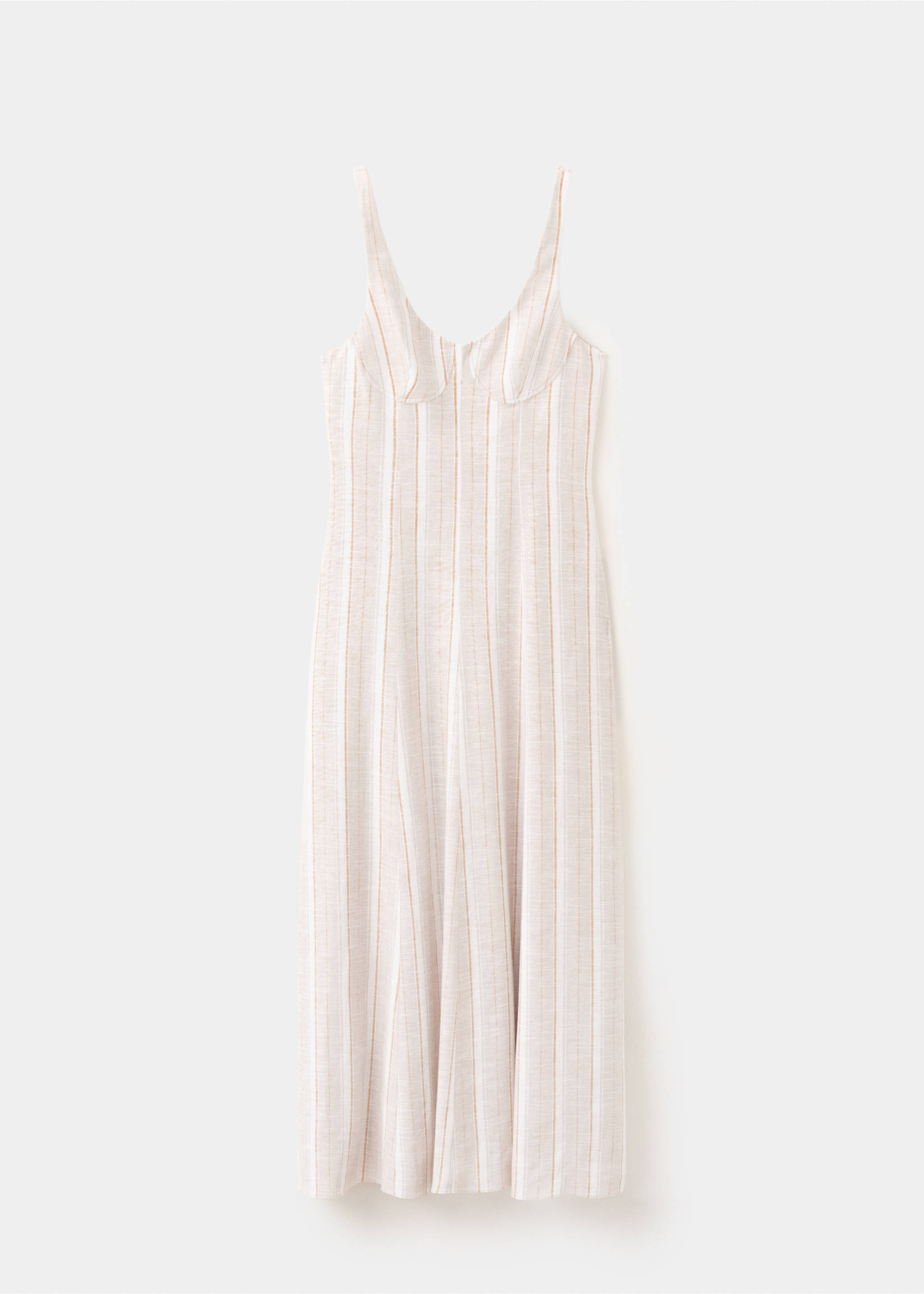 Striped linen dress - Article without model, Light/Pastel Grey. Ref: 37081394-00.