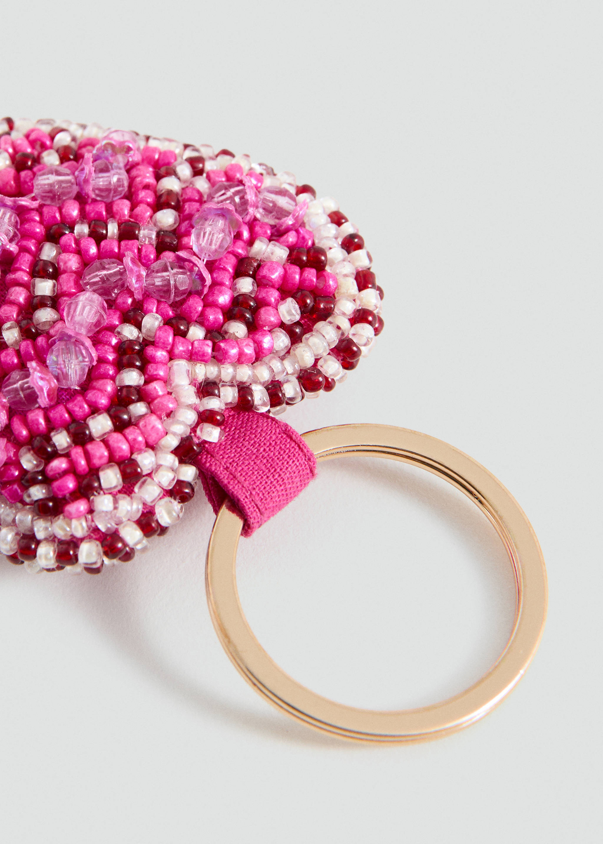 Porte-clés cœur perles fantaisie - Plan moyen