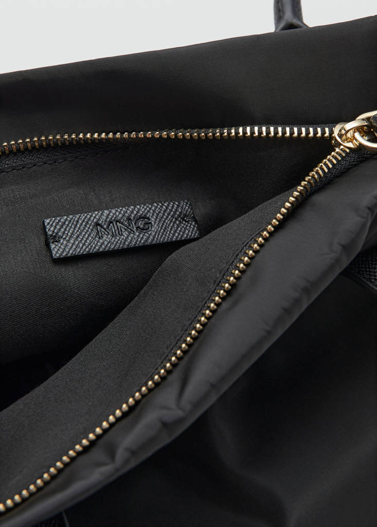 Shopper bag with double handle — Black