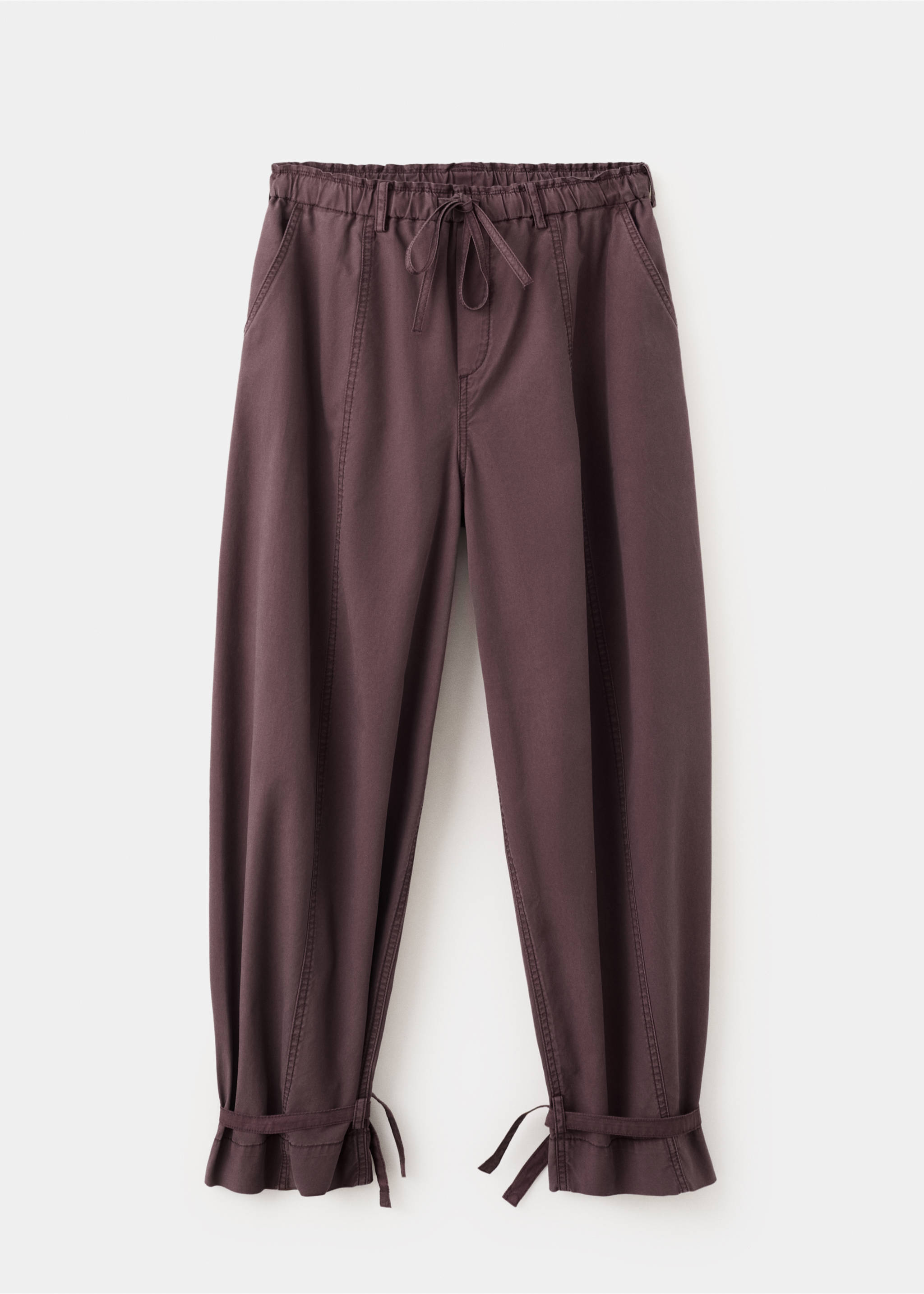 Baggy trousers with ties - Article without model, Purple. Ref: 37081397-00.