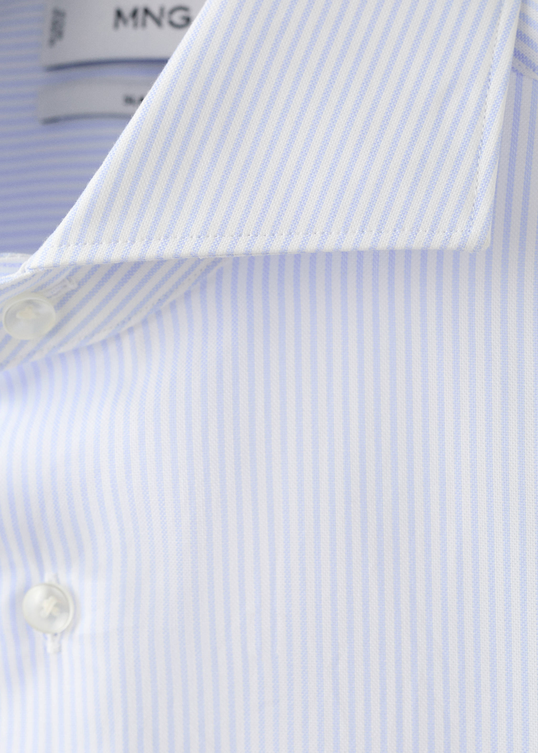 Slim fit 100% cotton striped formal shirt - Details of the article 8