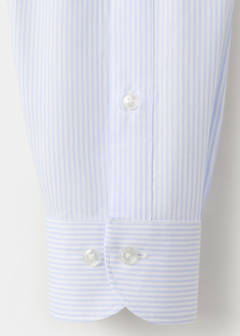 Slim fit 100% cotton striped formal shirt — Sky Blue 8