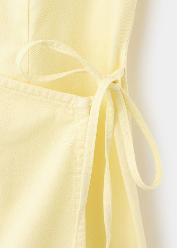 Strappy dress with tie detail — Pastel Yellow