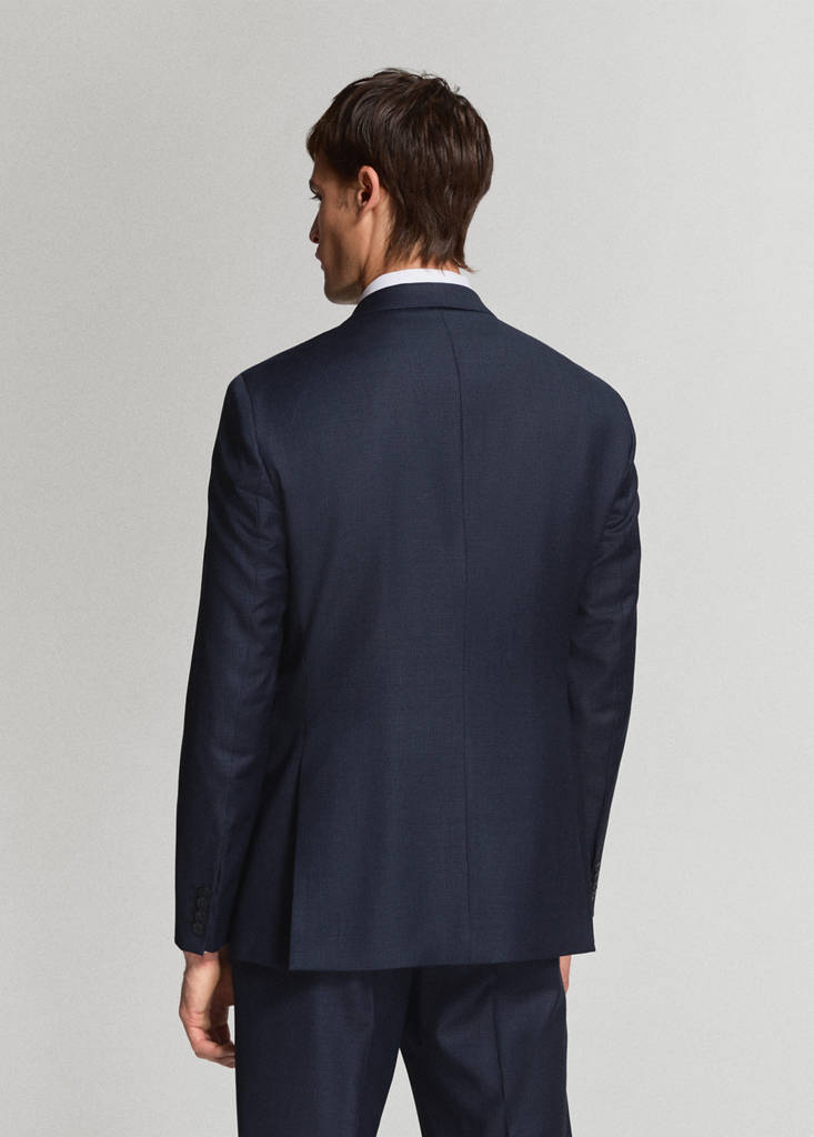Turin 100% virgin wool suit jacket — Dark Navy