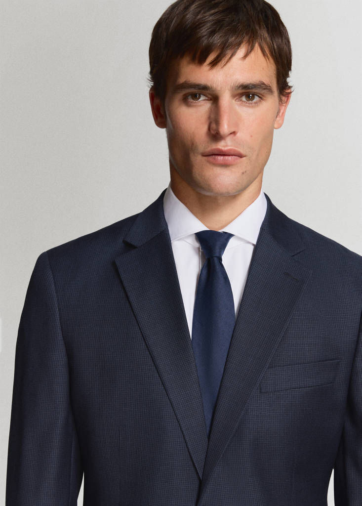 Turin 100% virgin wool suit jacket — Dark Navy