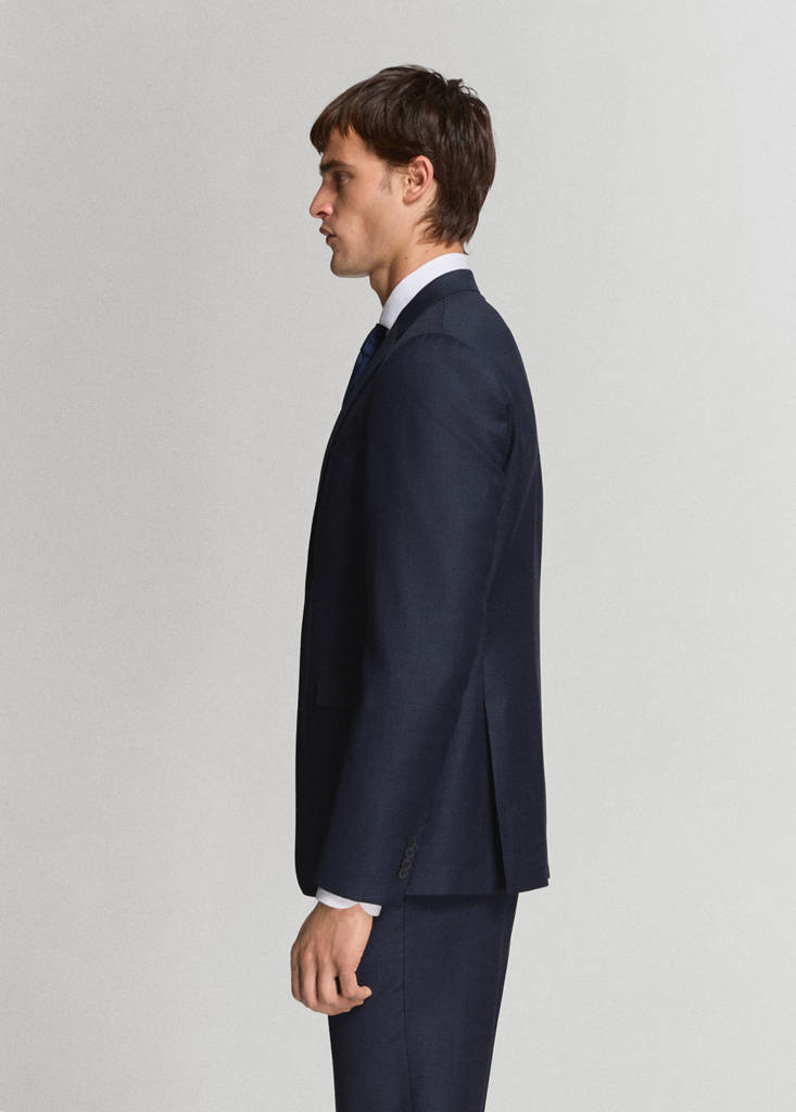 Turin 100% virgin wool suit jacket — Dark Navy