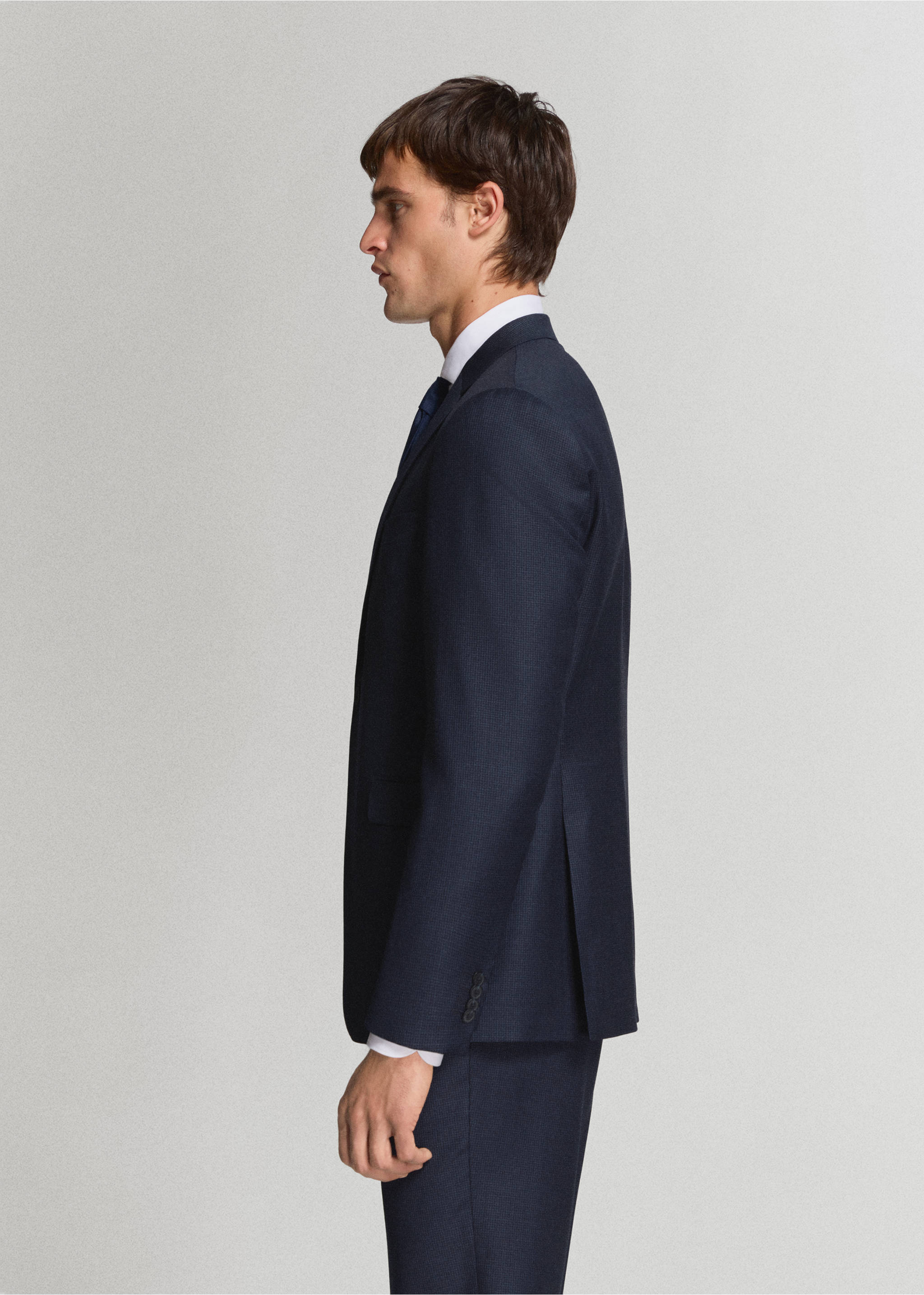 Turin 100% wool suit jacket - Details of the article 2, Dark Navy. Ref: 37081402-00.