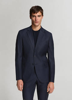 Turin suit jacket, 100% virgin wool, slim fit — Dark Navy 9