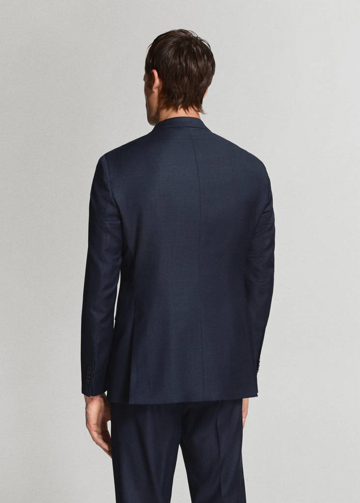 Turin 100% virgin wool suit jacket — Dark Navy