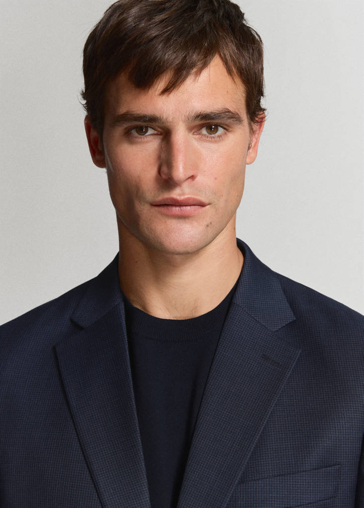 Turin 100% virgin wool suit jacket — Dark Navy