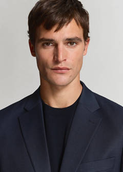 Turin suit jacket, 100% virgin wool, slim fit — Dark Navy 12