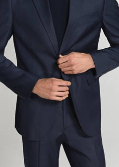 Turin suit jacket, 100% virgin wool, slim fit — Dark Navy 14