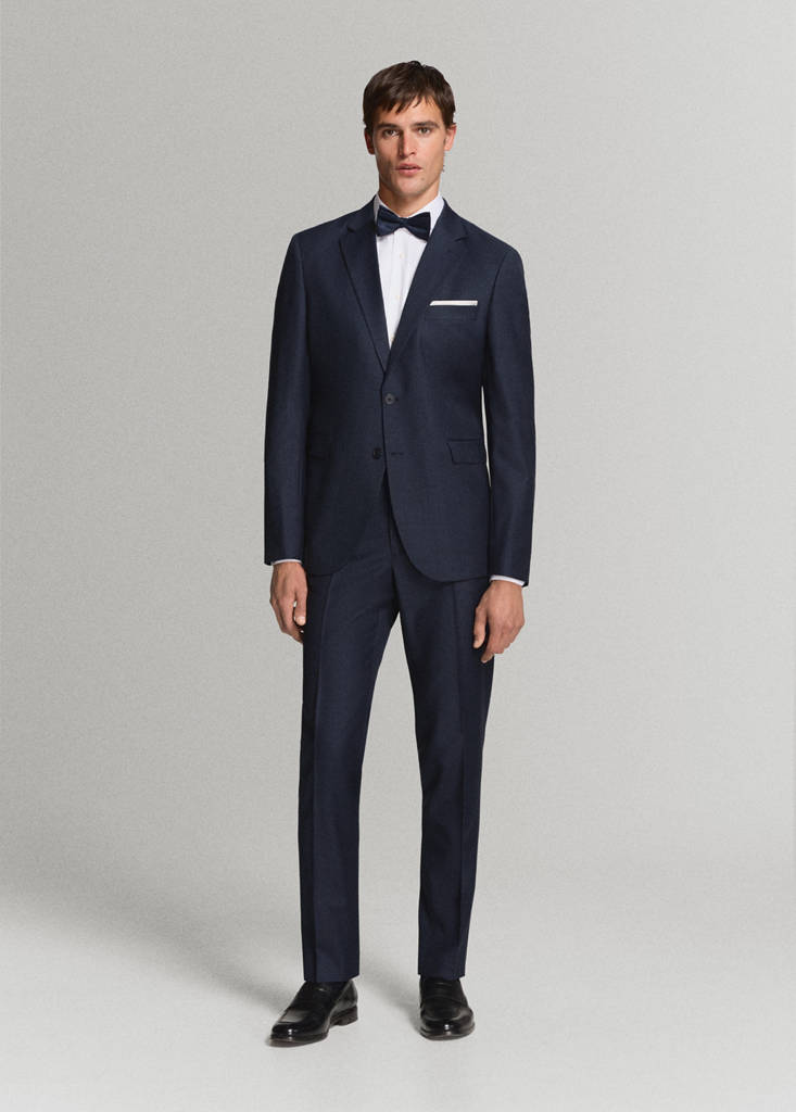 Turin 100% virgin wool suit jacket — Dark Navy