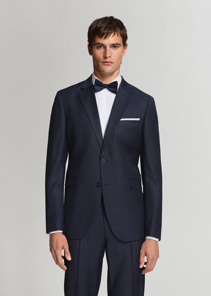 Turin 100% virgin wool suit jacket — Dark Navy