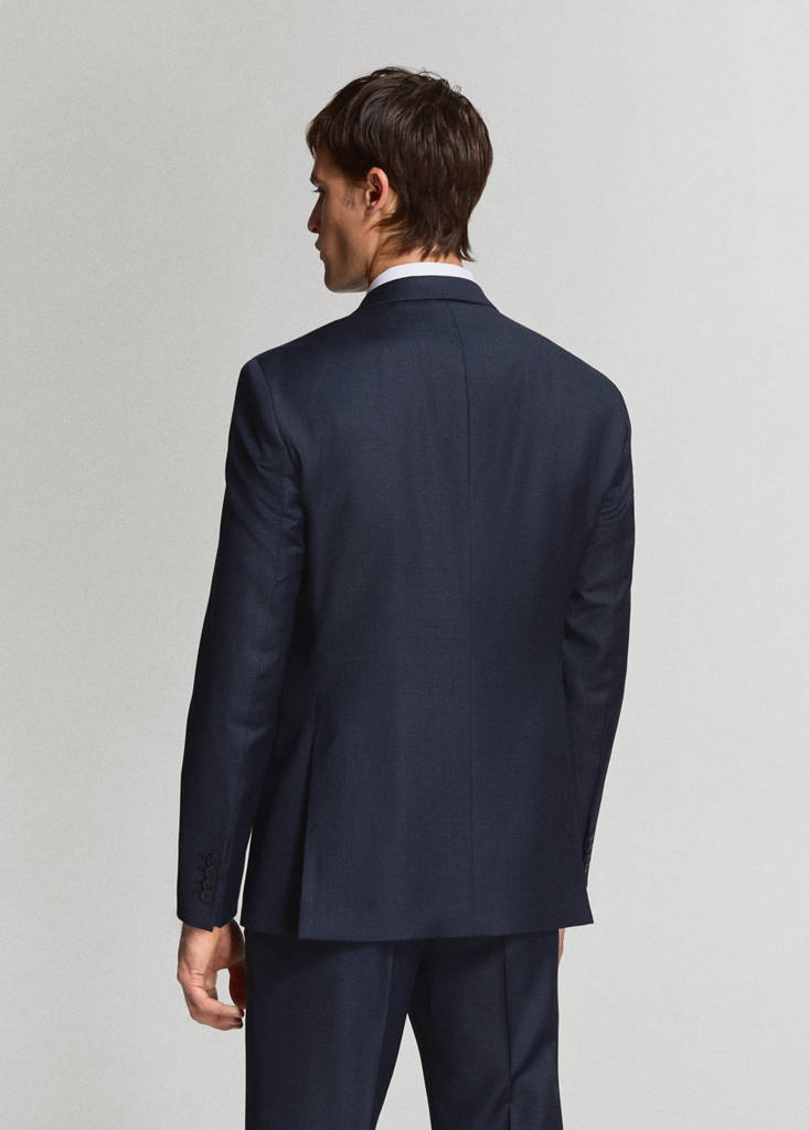 Turin 100% virgin wool suit jacket — Dark Navy