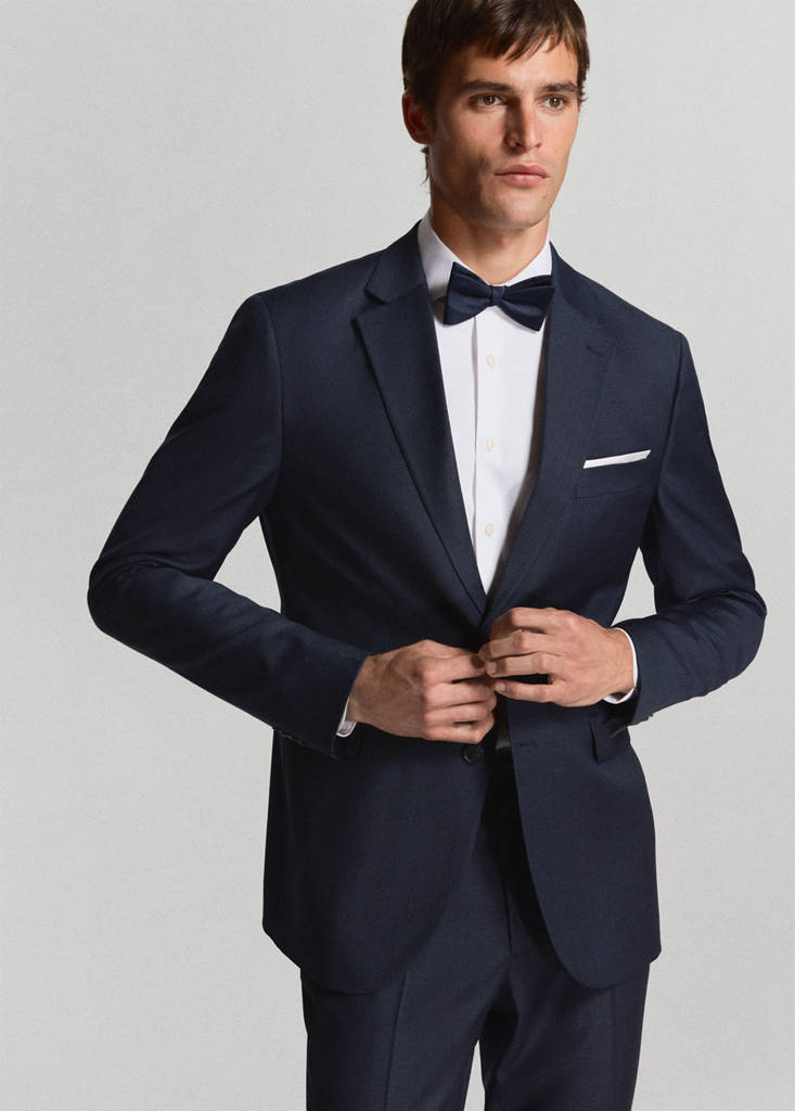 Turin 100% virgin wool suit jacket — Dark Navy