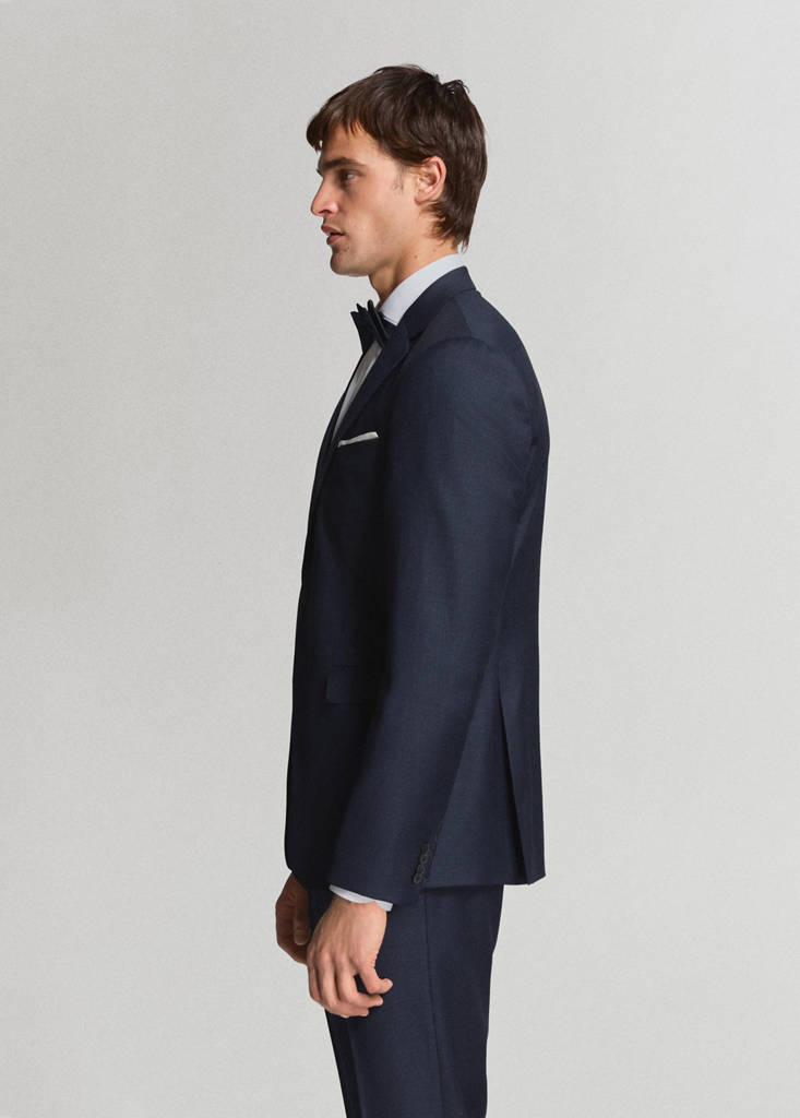 Turin 100% virgin wool suit jacket — Dark Navy