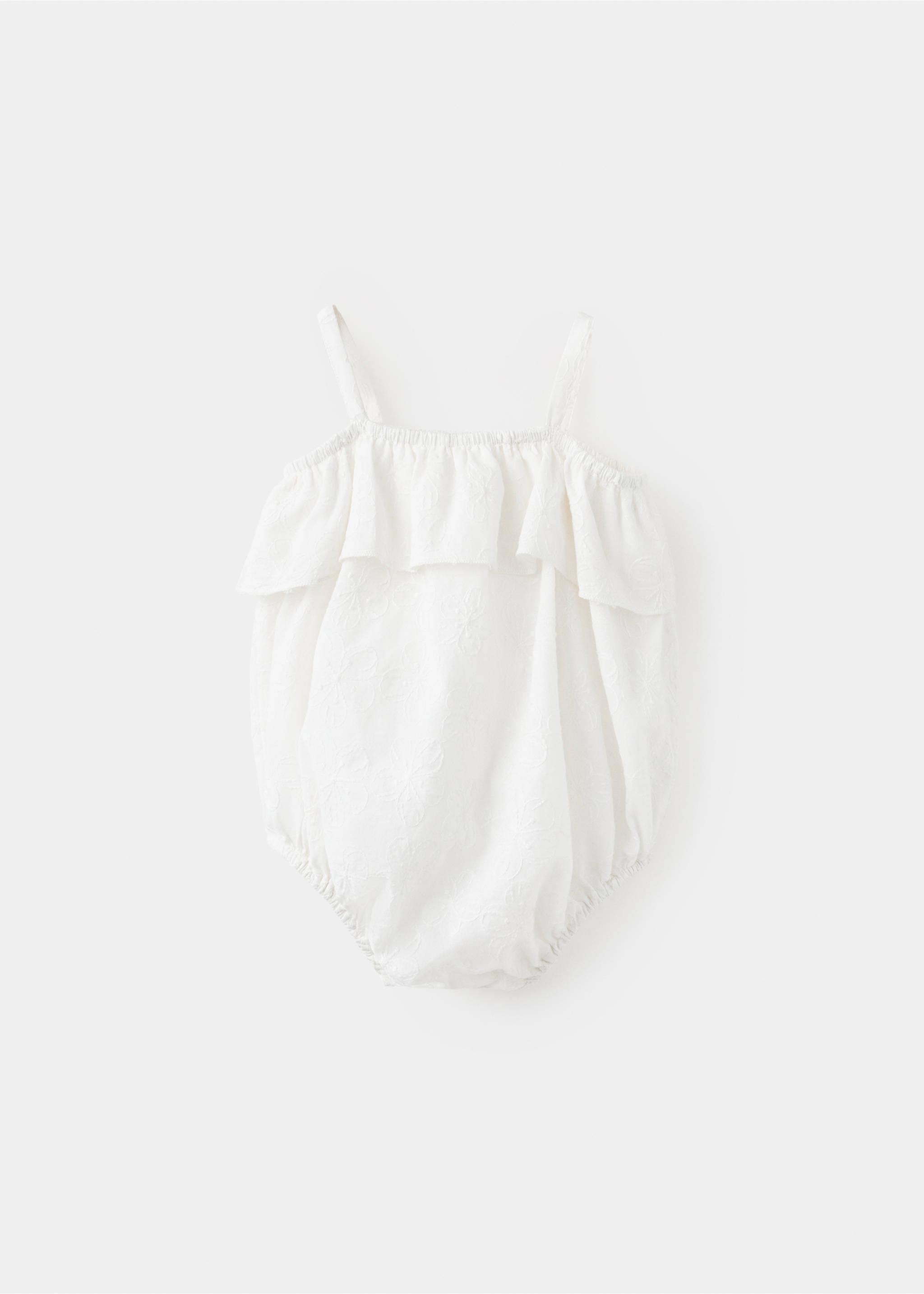 Embroidered details romper - Reverse of the article, Off White. Ref: 37081403-00.