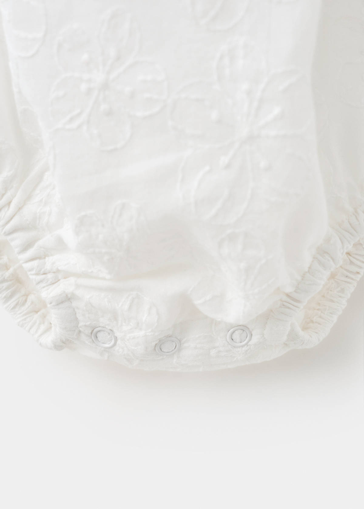 Embroidered details romper — Off White