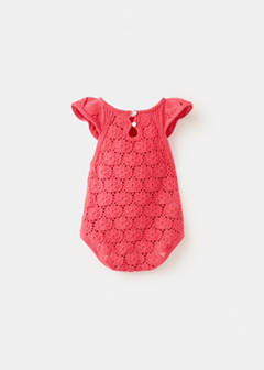 Crochet romper with frills — Fuchsia 5