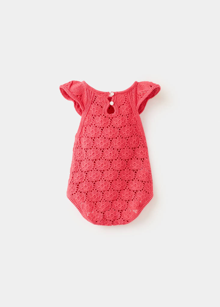 Crochet romper with frills