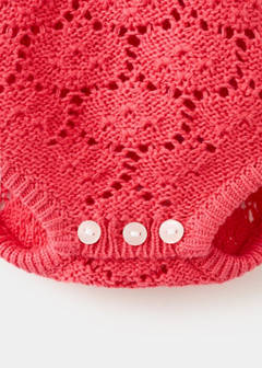 Crochet romper with frills — Fuchsia 4