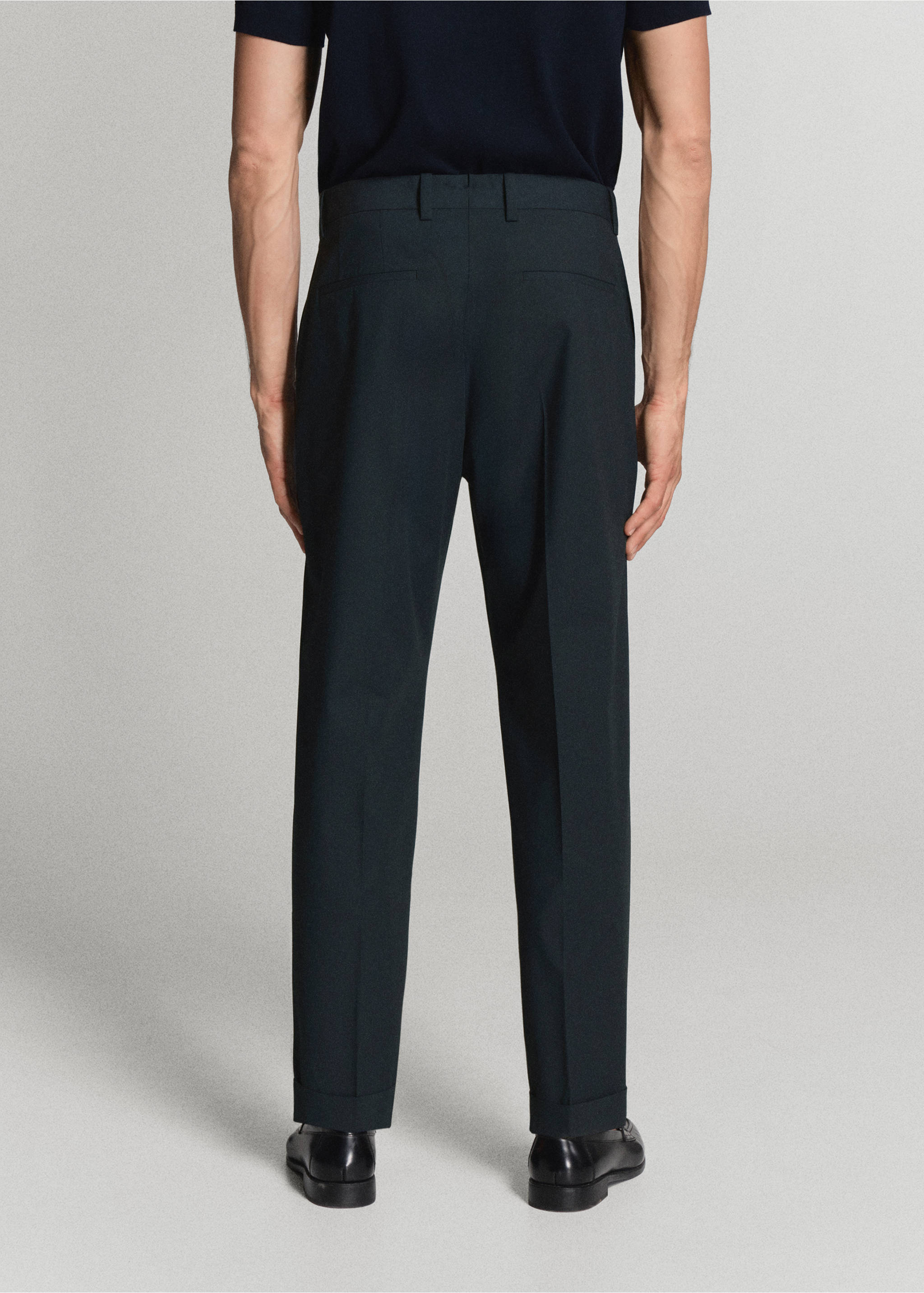 Boston regular-fit suit trousers - Reverse of the article, Navy. Ref: 37081405-00.