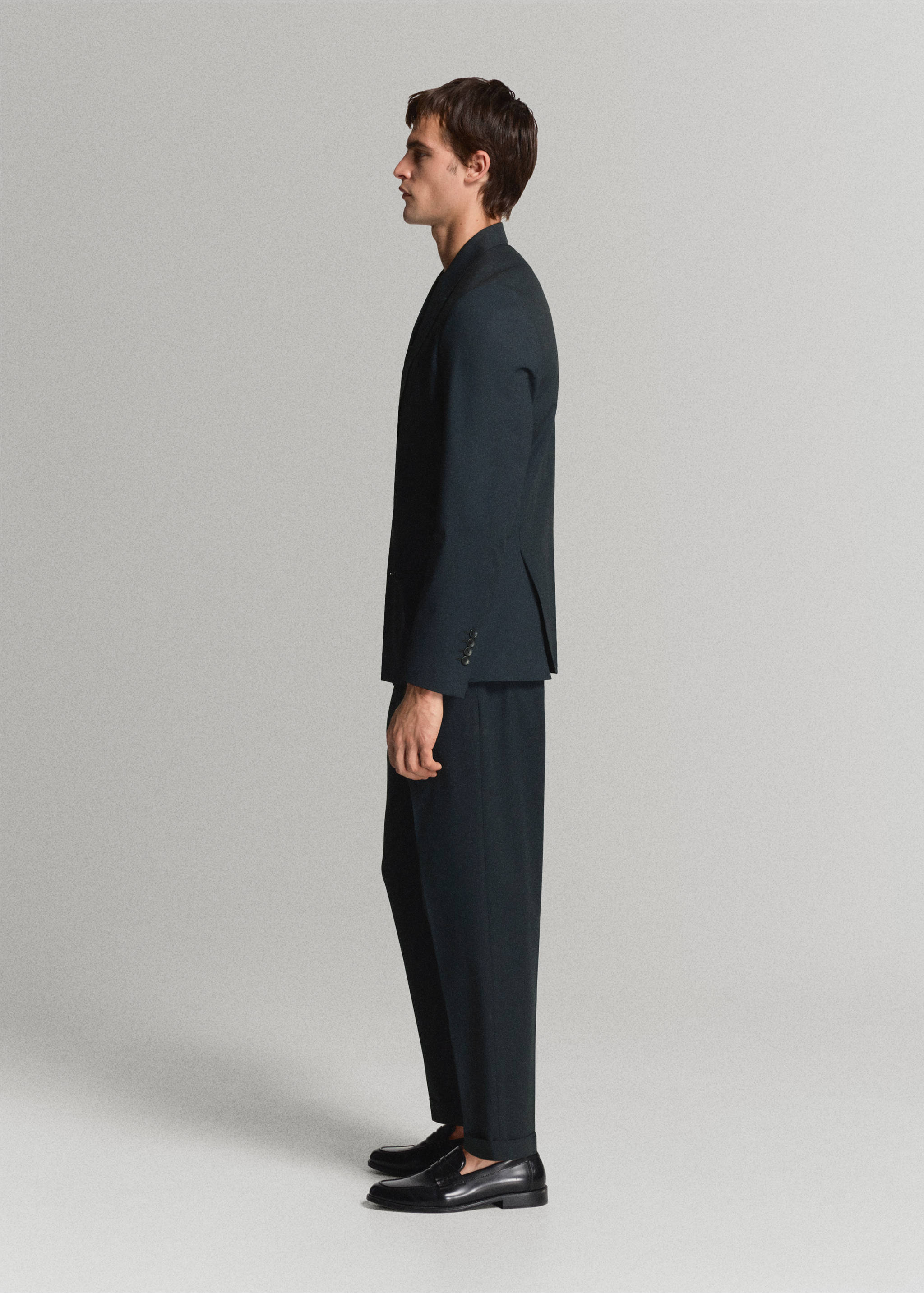 Boston regular-fit suit trousers - Details of the article 2, Navy. Ref: 37081405-00.