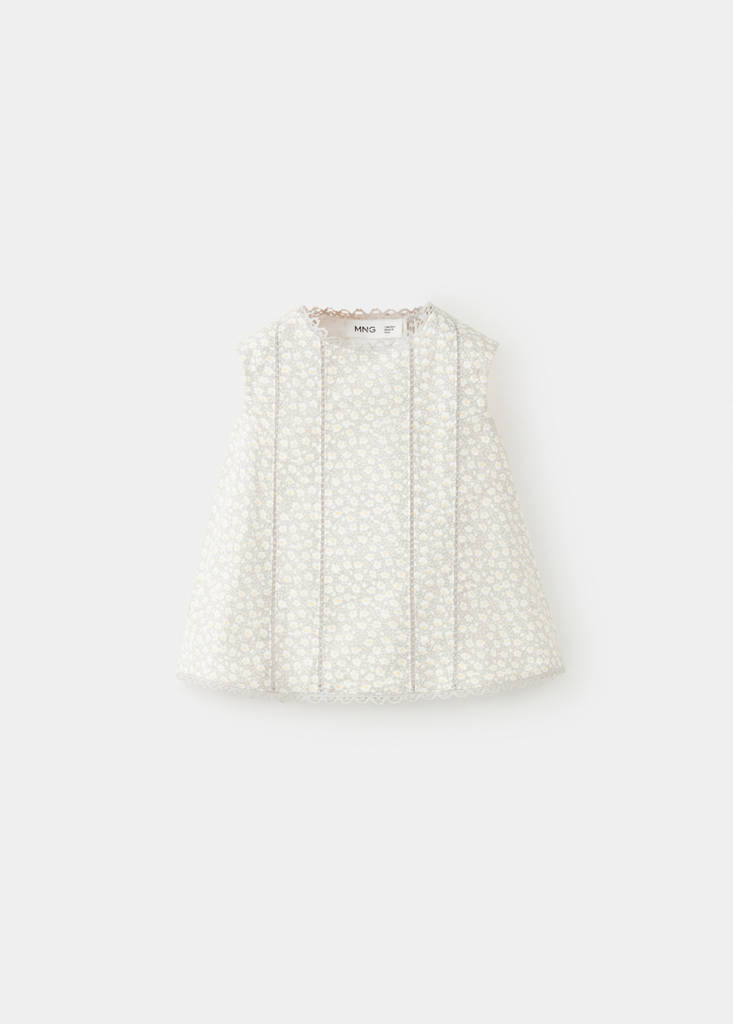 Floral print blouse — Grey