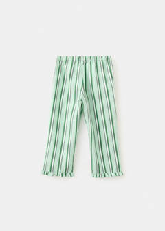 Striped trousers with flounces — Green 4