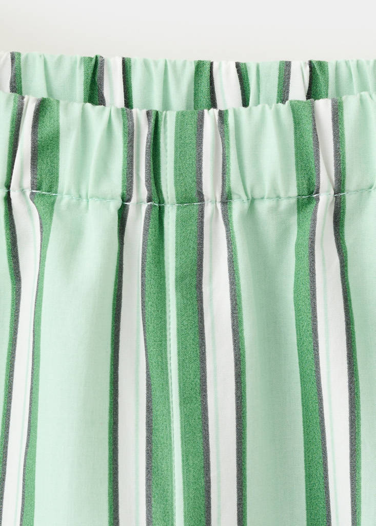 Striped trousers with flounces — Green
