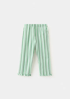 Striped trousers with flounces — Green 2