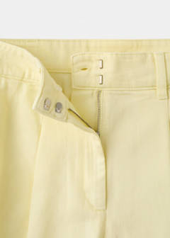 Denim Bermuda shorts with buckle detail — Pastel Yellow 7