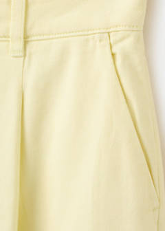 Denim Bermuda shorts with buckle detail — Pastel Yellow 8