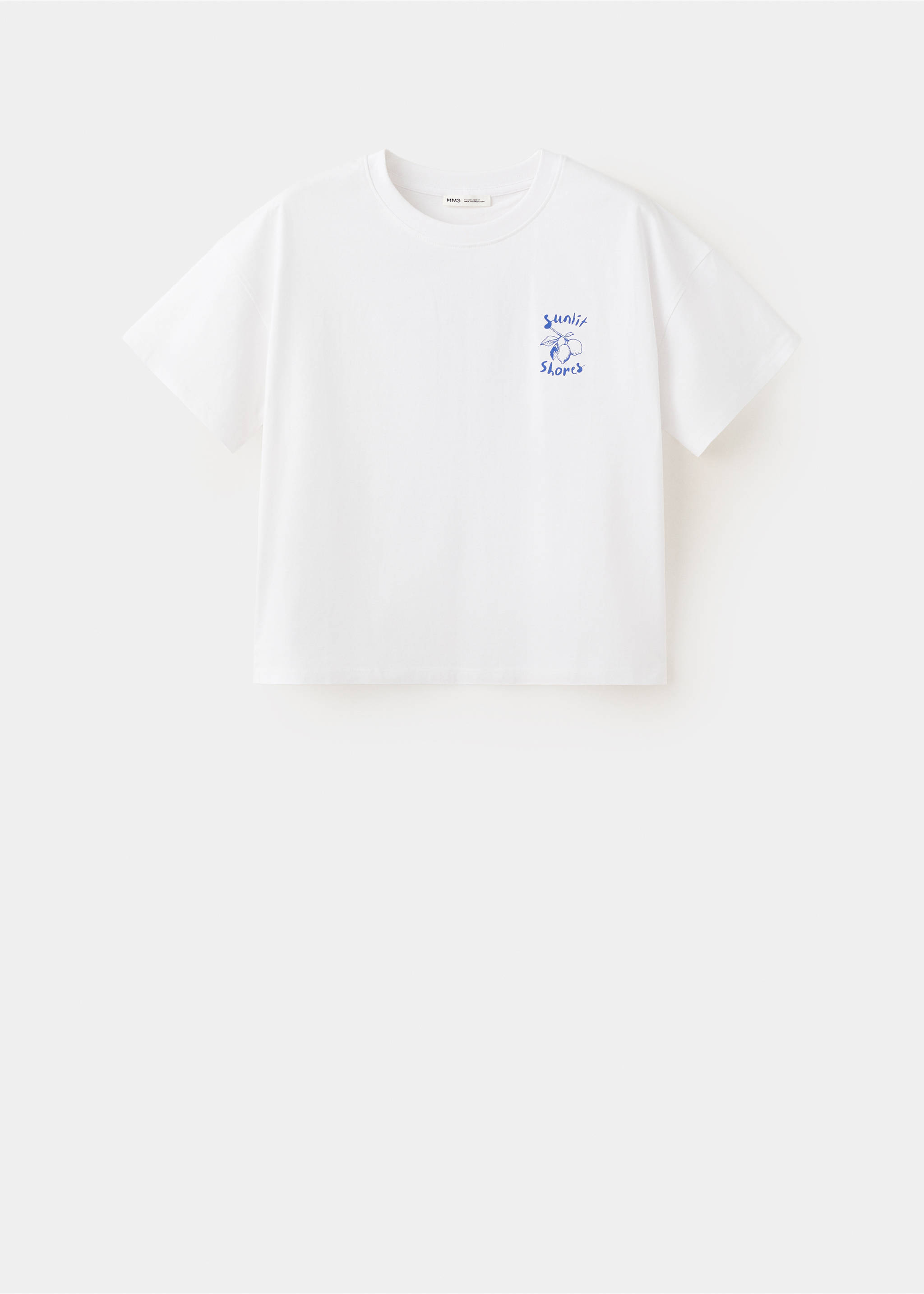 T-shirt en coton imprimé - Article sans modèle, Blanc cassé. Ref: 37081411-00.